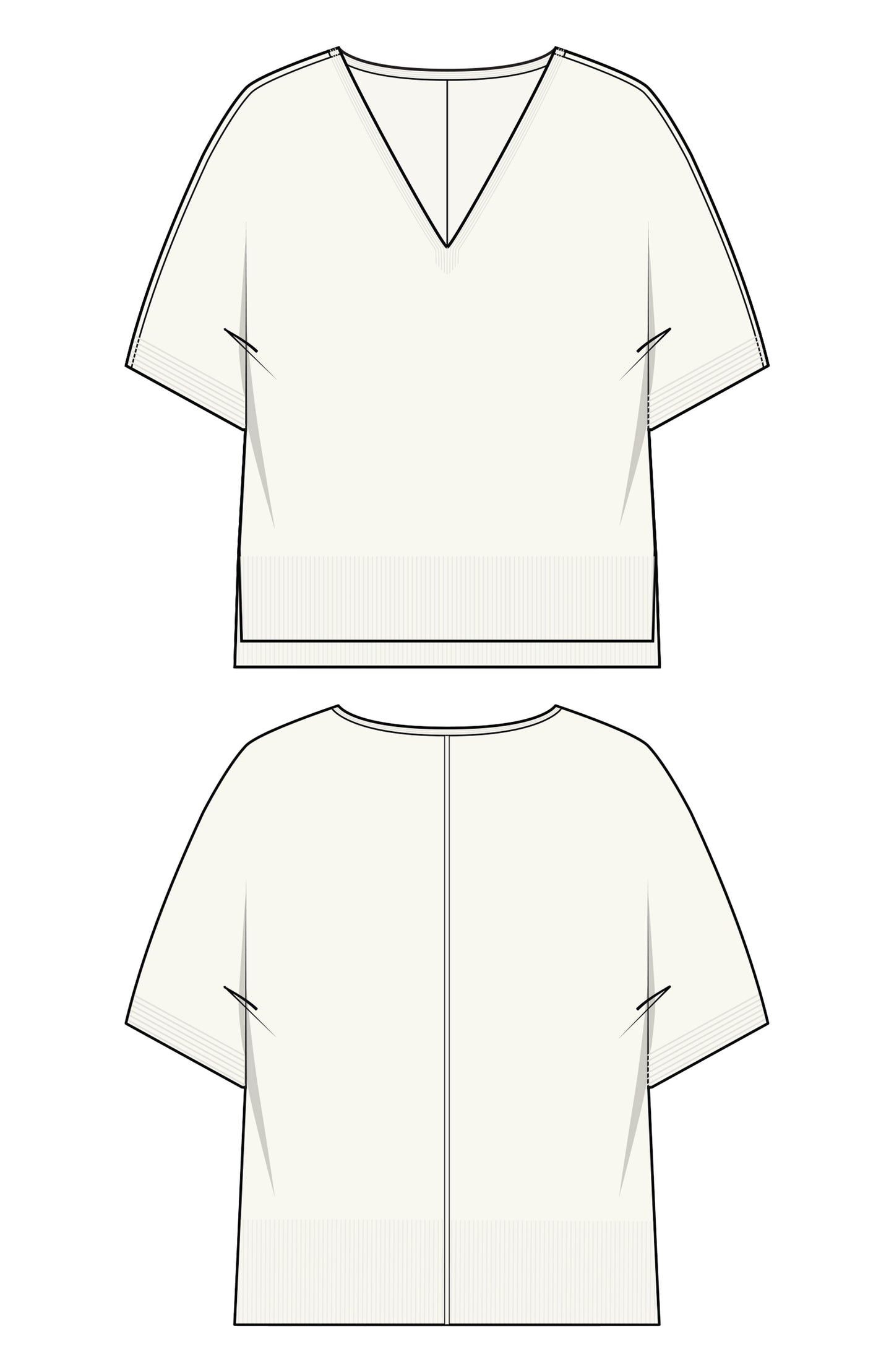 Liverpool Short Sleeve V-Neck Dolman Popover Sweater