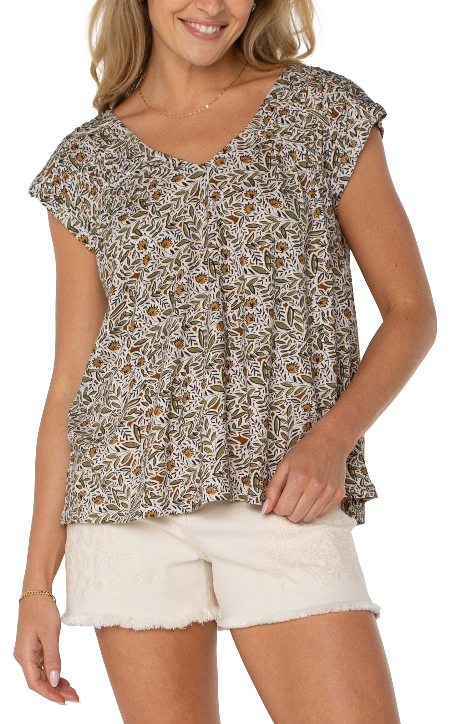 Liverpool Short Sleeve Dolman Tie Back Knit Top