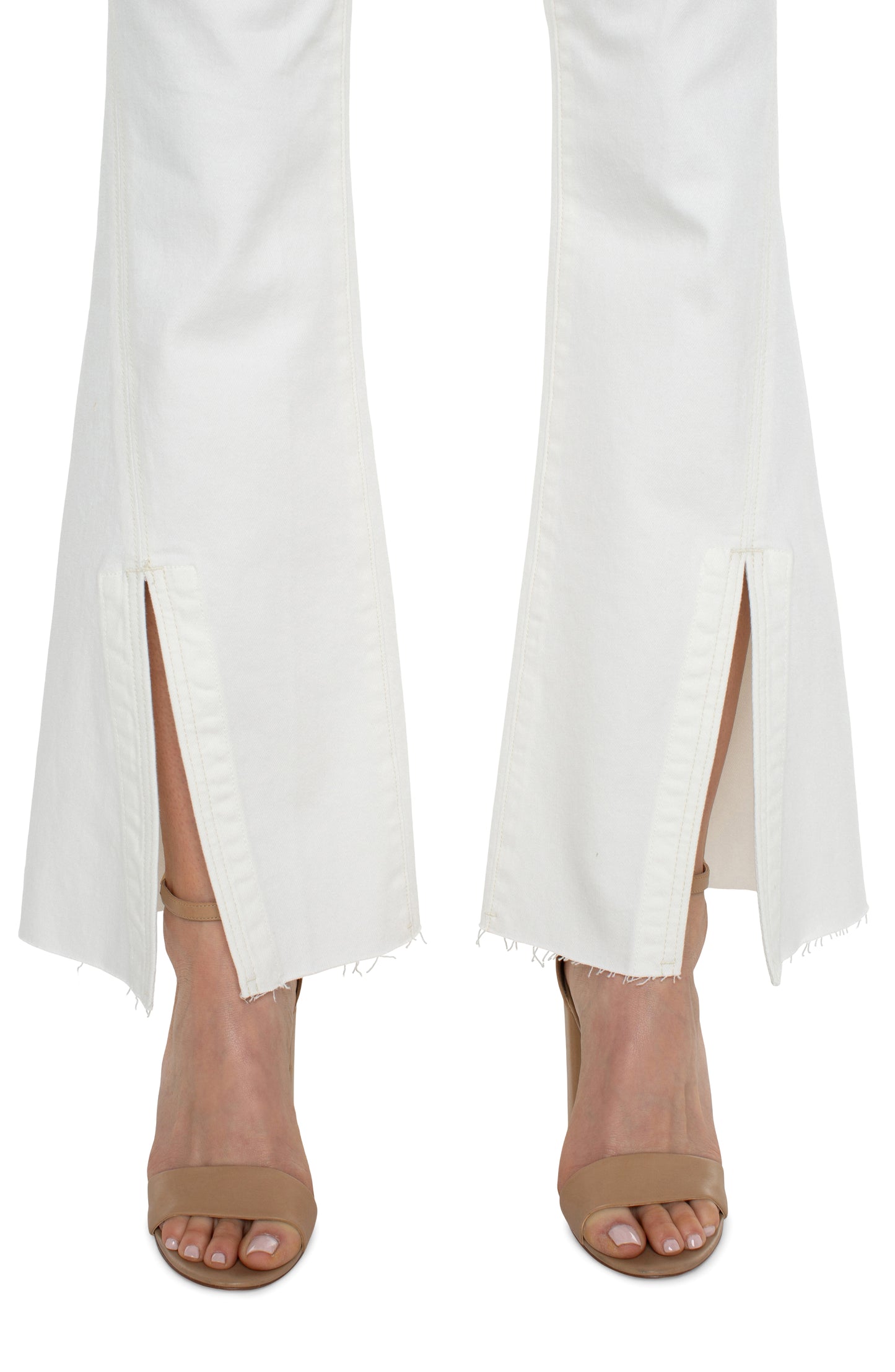 Liverpool Hannah High Rise Flare w/ Twisted Sideseam Slit (bone white)