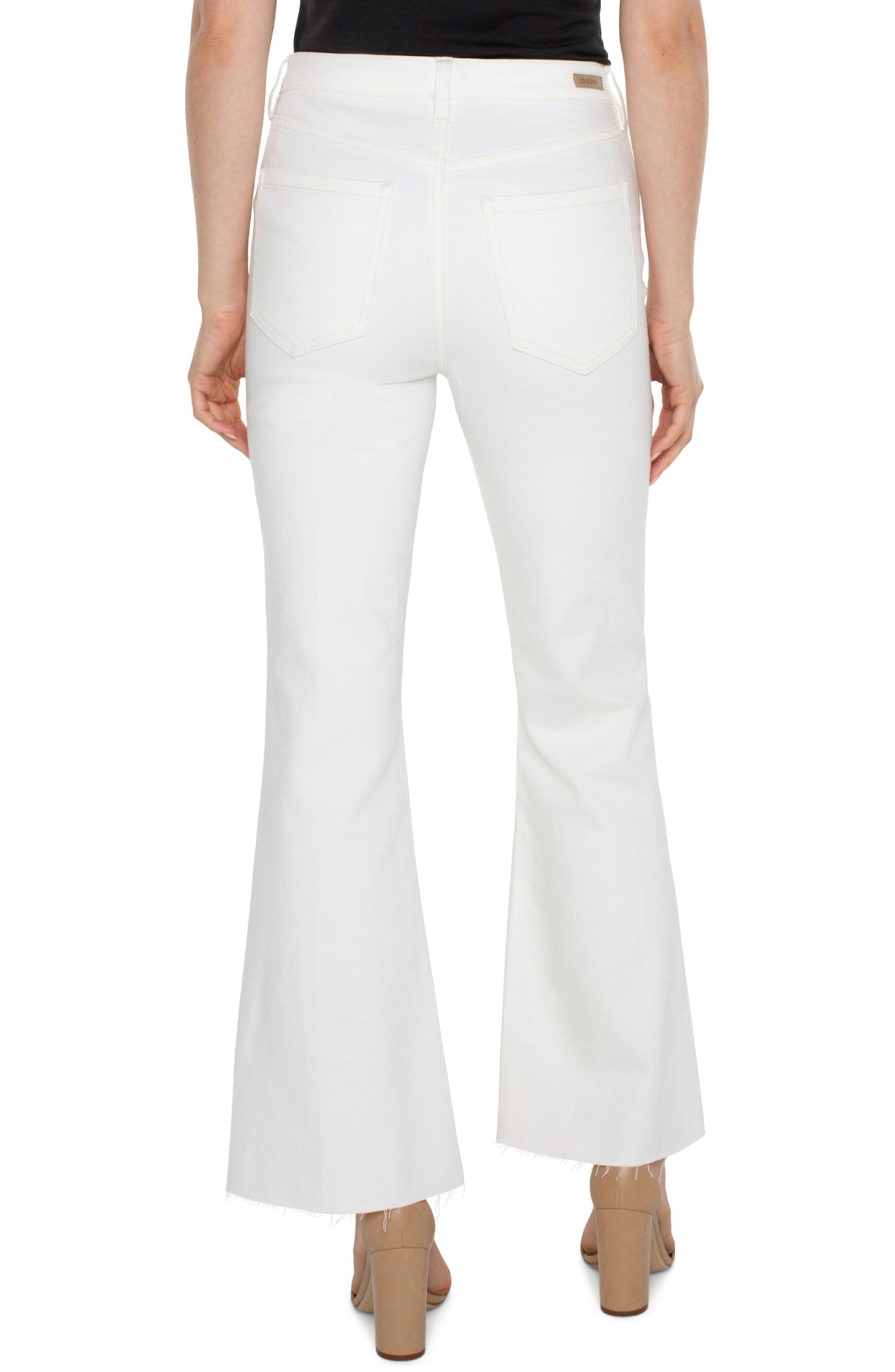 Liverpool Hannah High Rise Flare w/ Twisted Sideseam Slit (bone white)