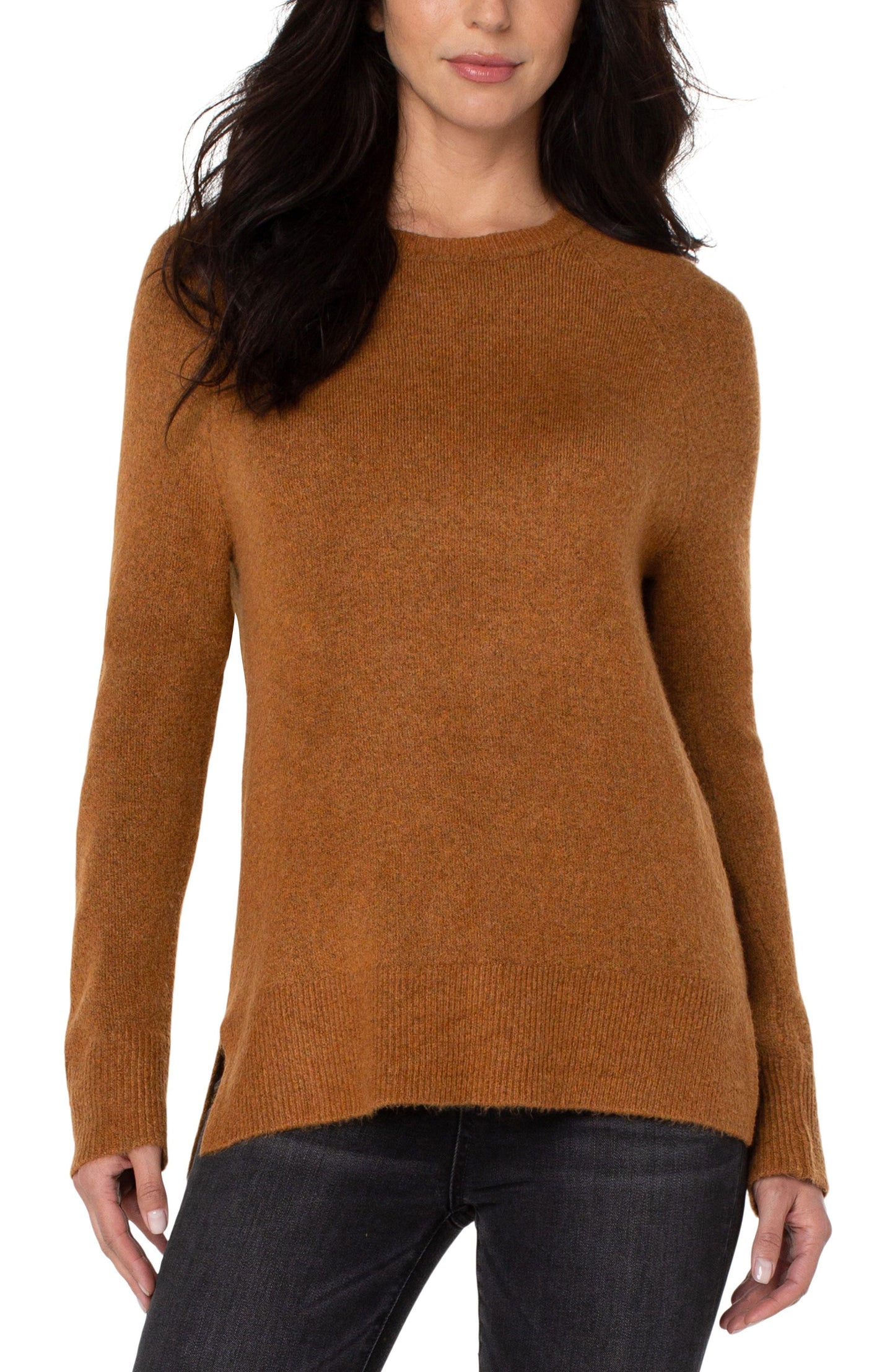 Liverpool Raglan Long Sleeve Sweater (Autumn Heather and Mulberry Wine)