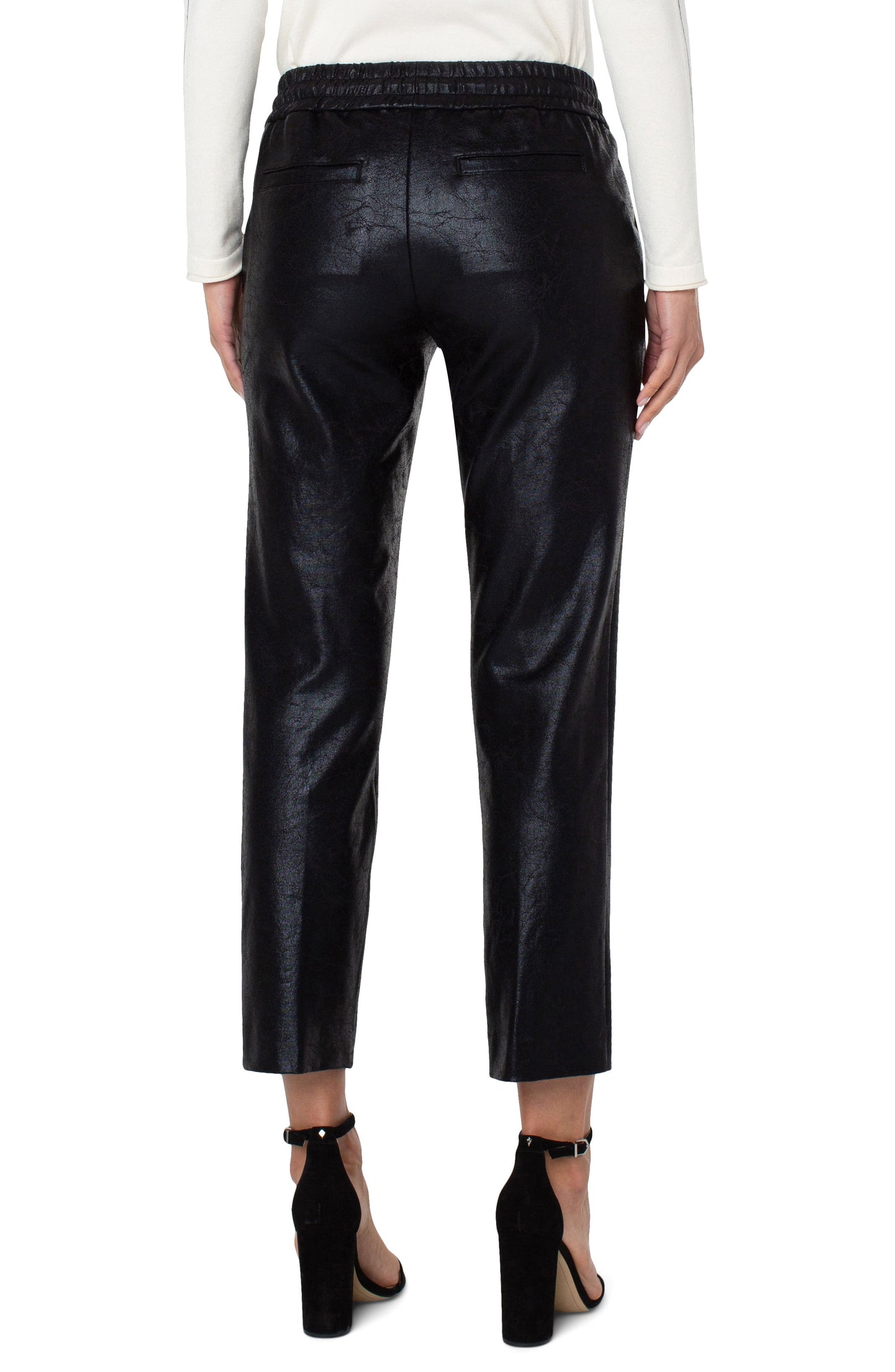 Liverpool Pull On Ankle Trouser w/ Pink Tucks