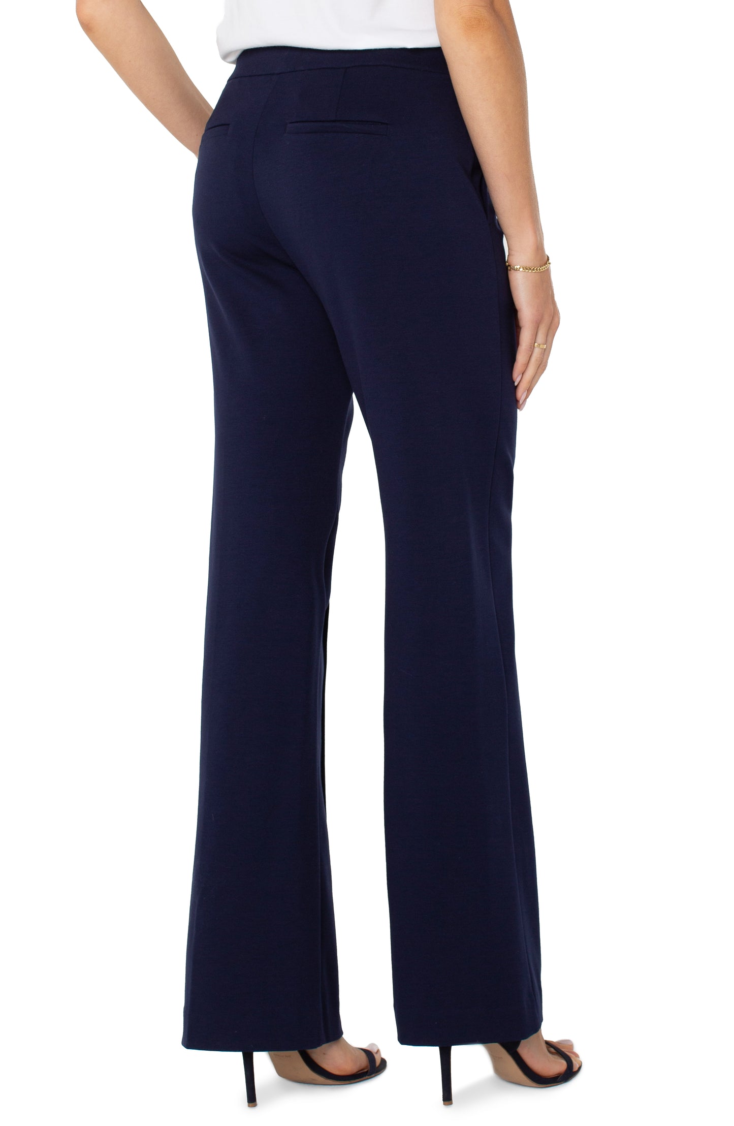 Liverpool Kayla Pull on Wide Leg Trouser (31" Inseam) (Cadet Blue)