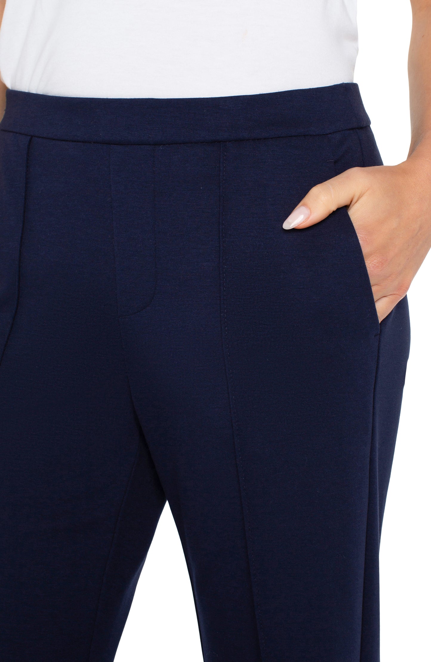 Liverpool Kayla Pull on Wide Leg Trouser (31" Inseam) (Cadet Blue)
