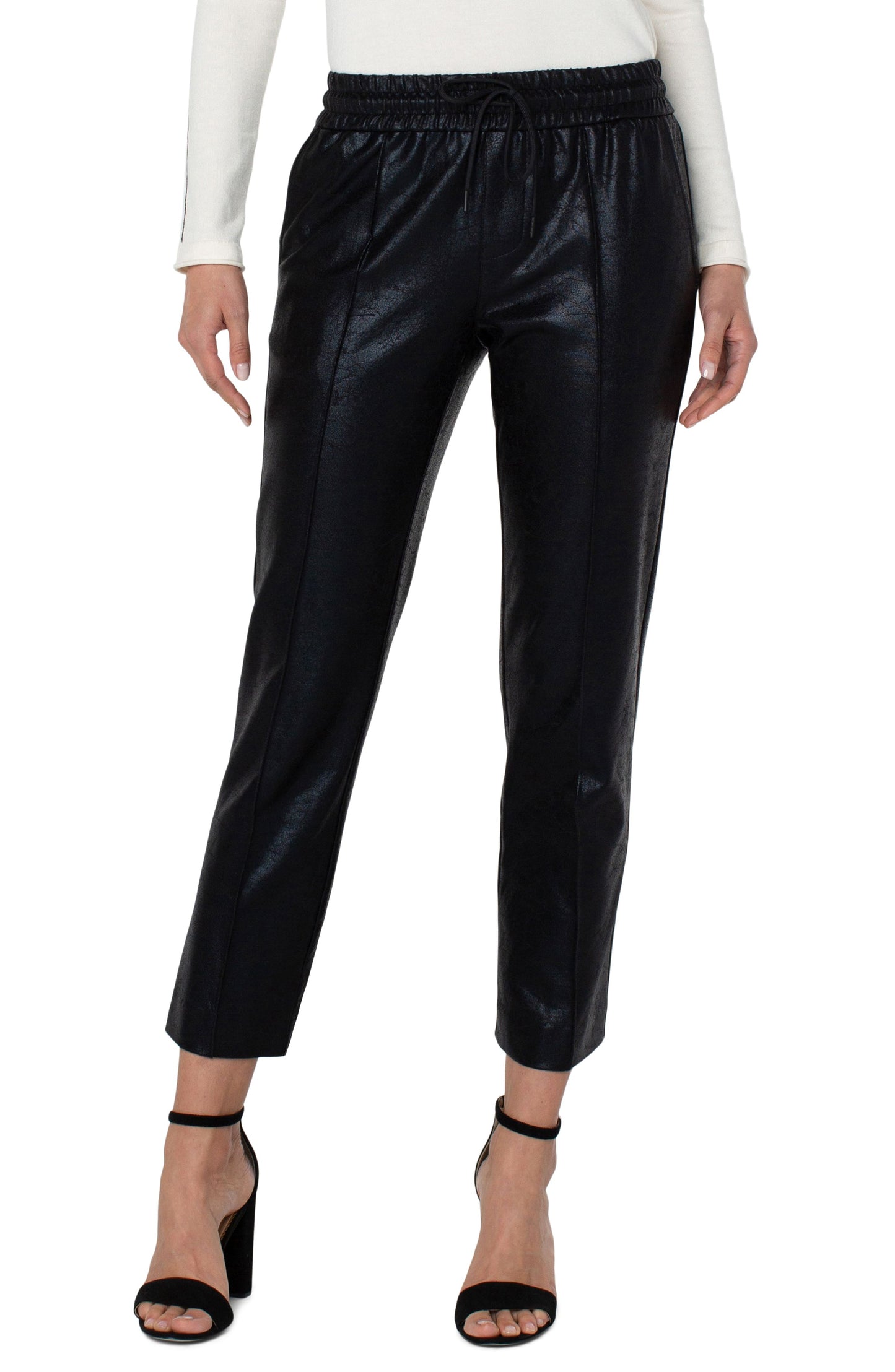 Liverpool Pull On Ankle Trouser w/ Pink Tucks