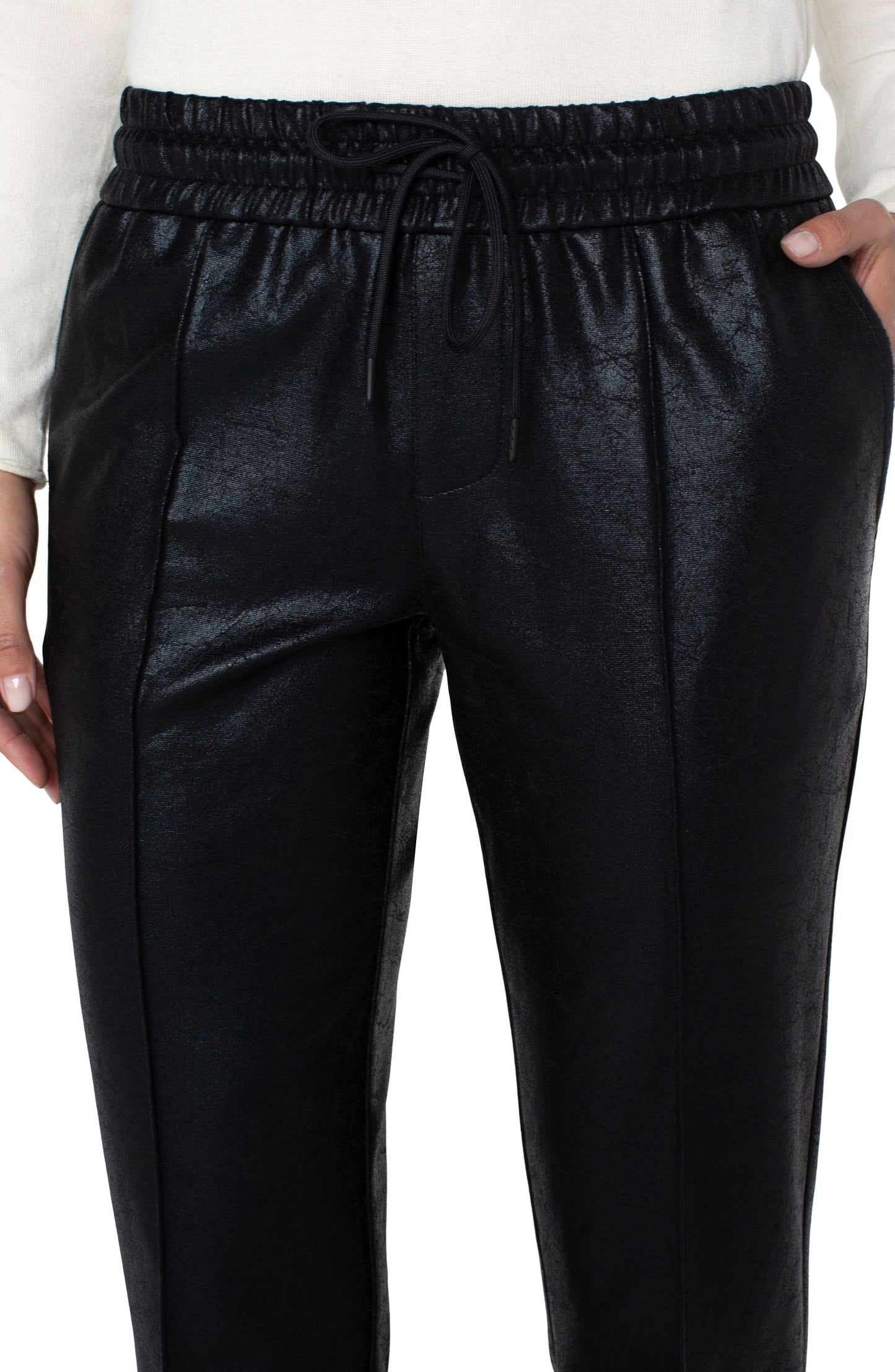 Liverpool Pull On Ankle Trouser w/ Pink Tucks