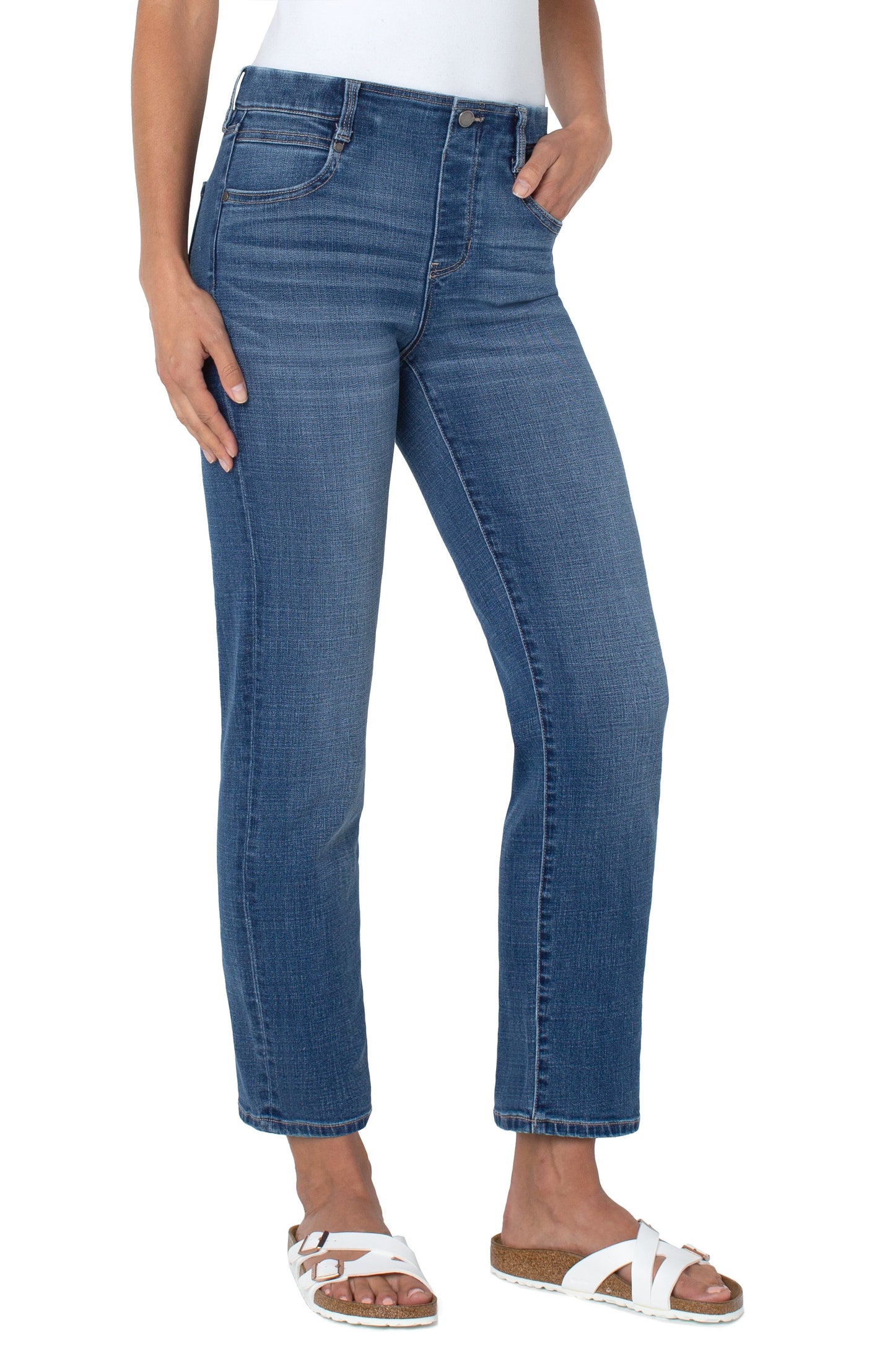 Liverpool Gia Glider Slim Cross Hatch (29" inseam) (Johnstown)