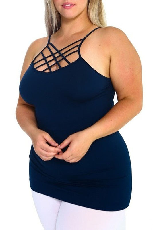Triple Criss Cross Seamless Cami Top (Plus)