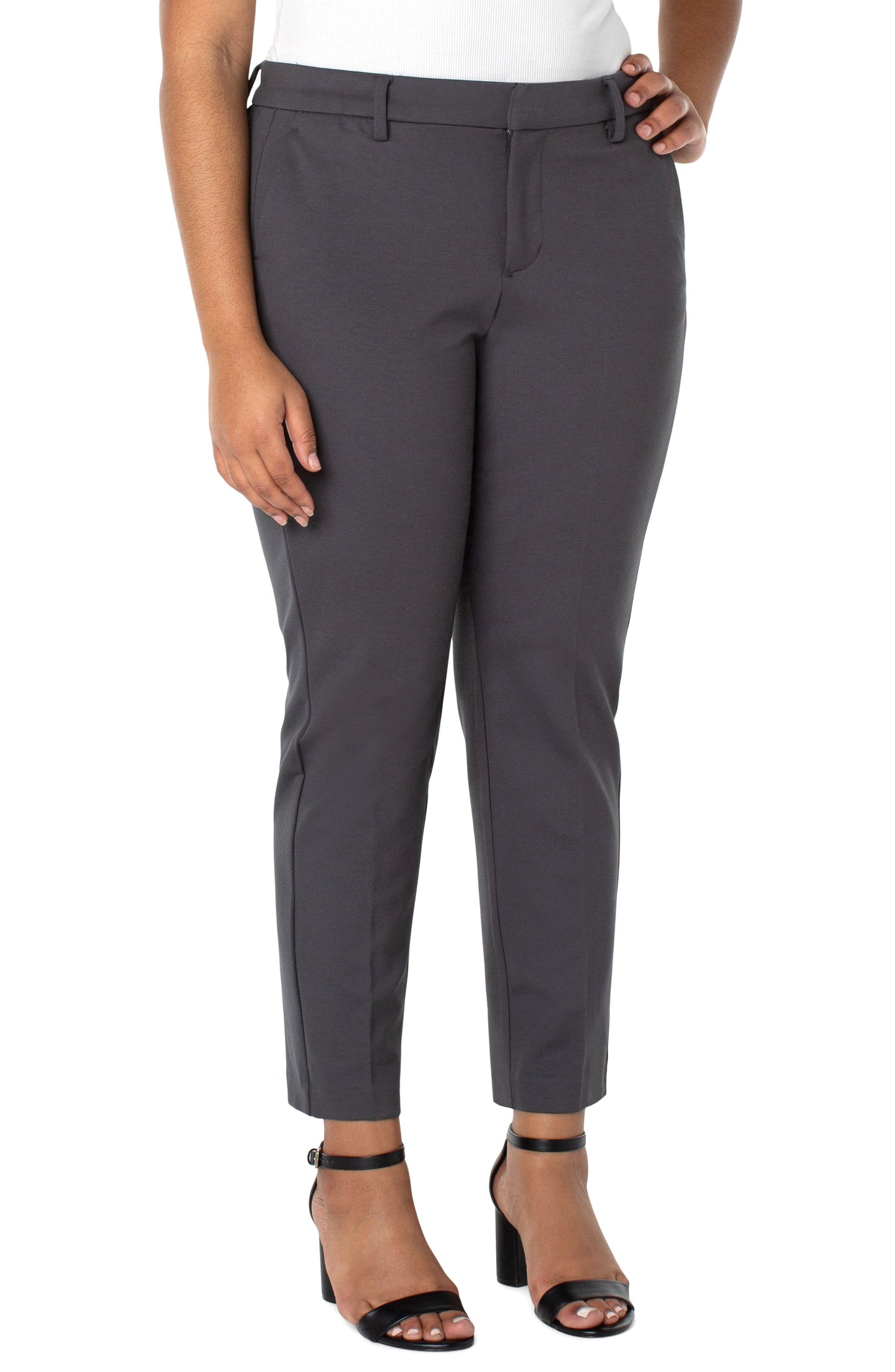 Liverpool Kelsey Trouser Plus Size 29" inseam (Dark Shadow Grey)