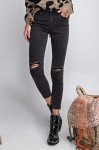 Distressed/Destroyed Washed Skinny Black Jeans