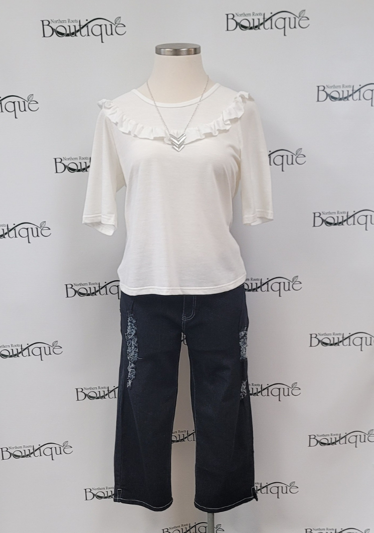 Plus Size Capri Jean with Embellishment