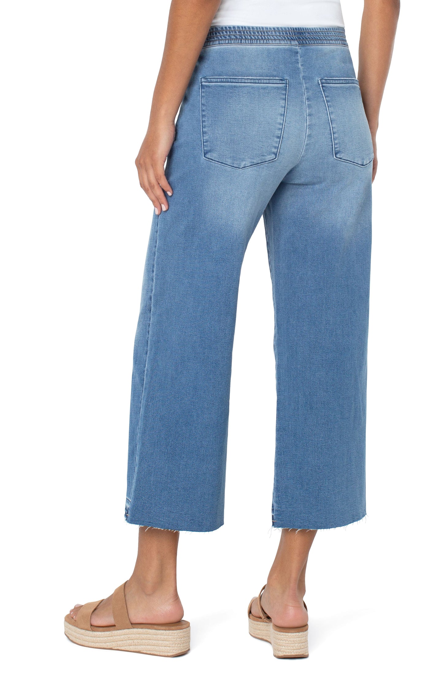 Liverpool half and half denim to knit lounge jean (glacier)