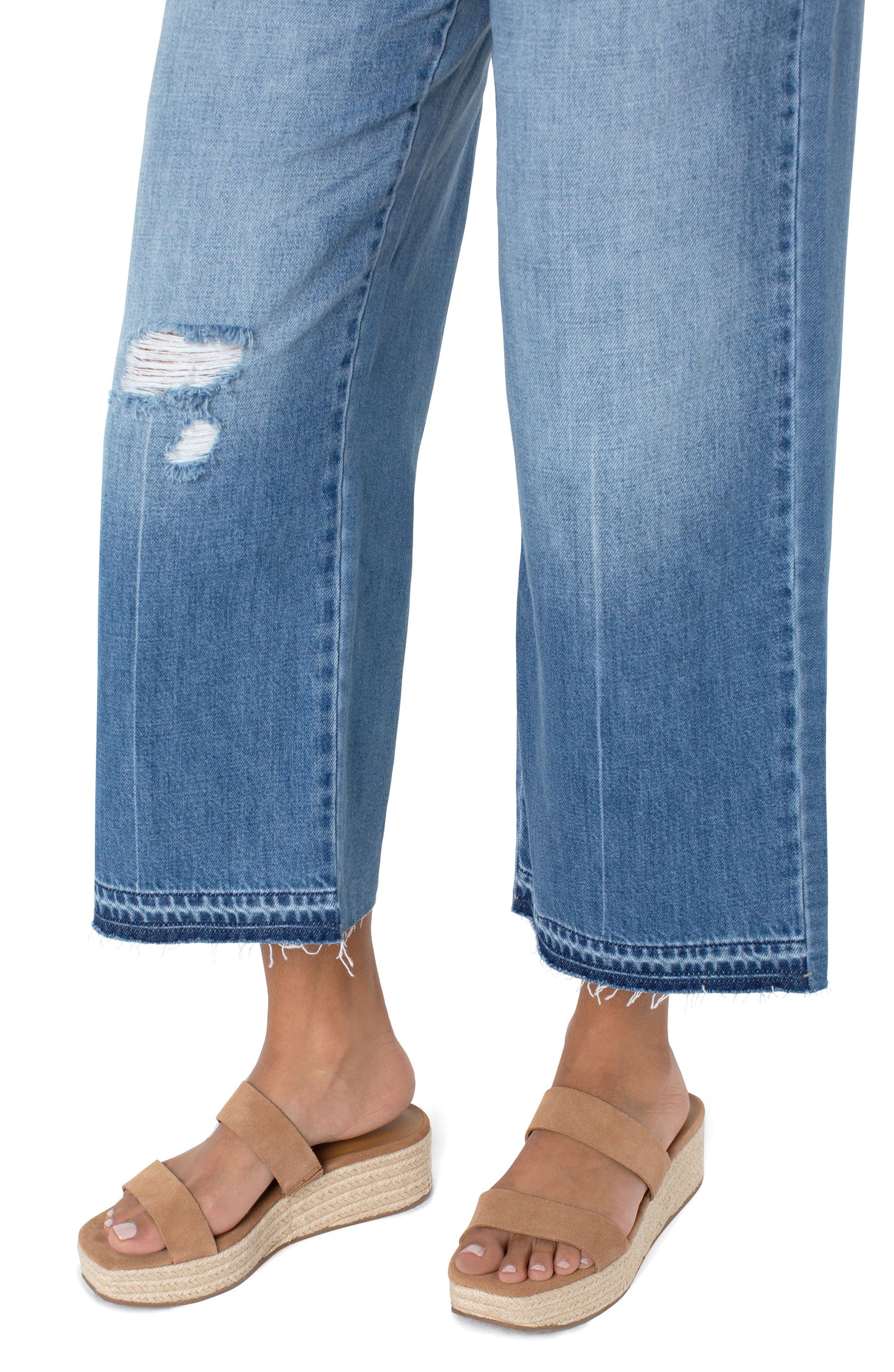 Liverpool half and half denim to knit lounge jean (glacier)