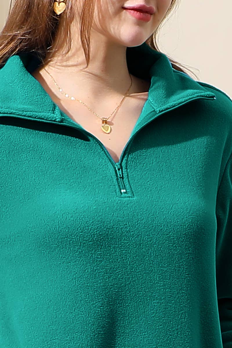 Zip Neck Lightweight Pullover Sweatshirt