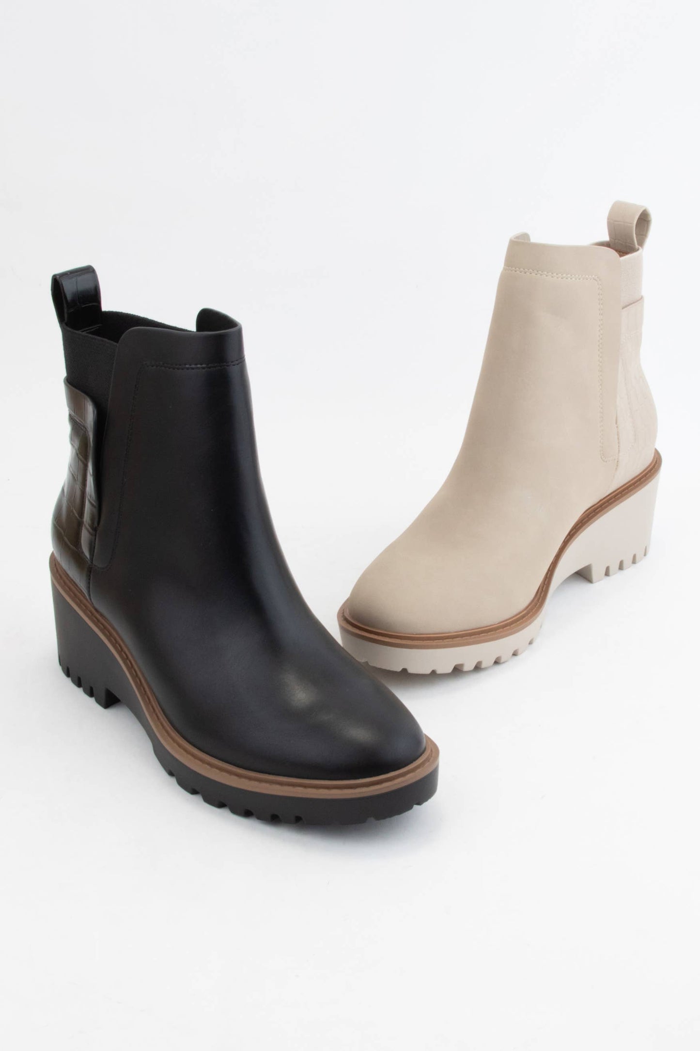 Wedge Heeled Chelsea Ankle Boots