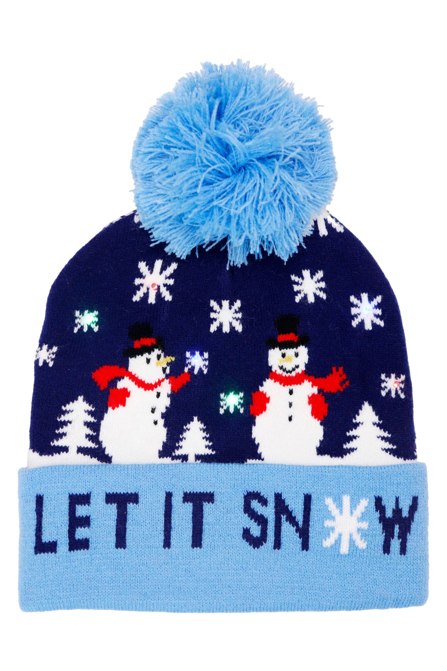 Christmas Festive LED Light-Up Cuffed Beanie