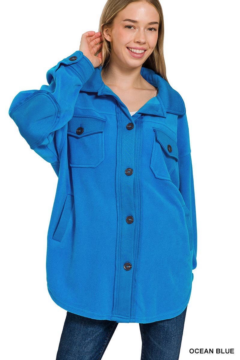 Oversized Basic Fleece Shacket