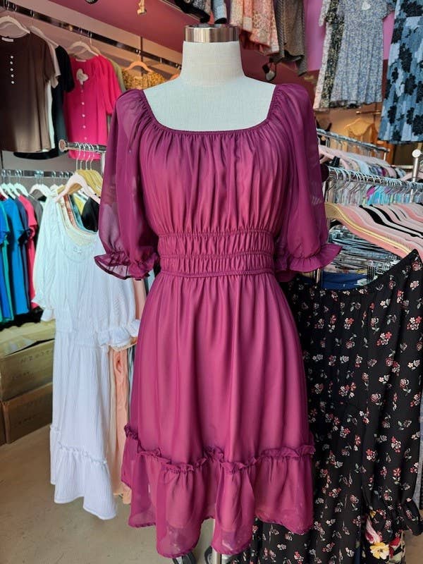 Bohemian Chiffon Smocking Dress