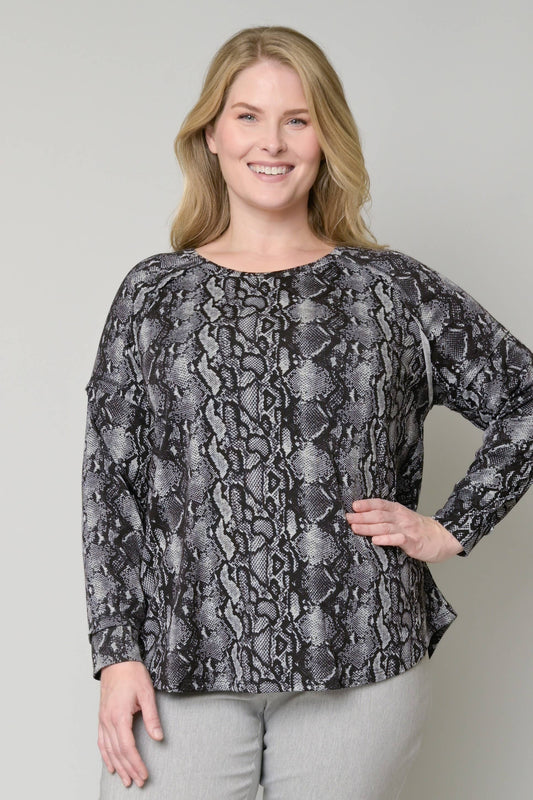 French Terry Printed Top Plus Size