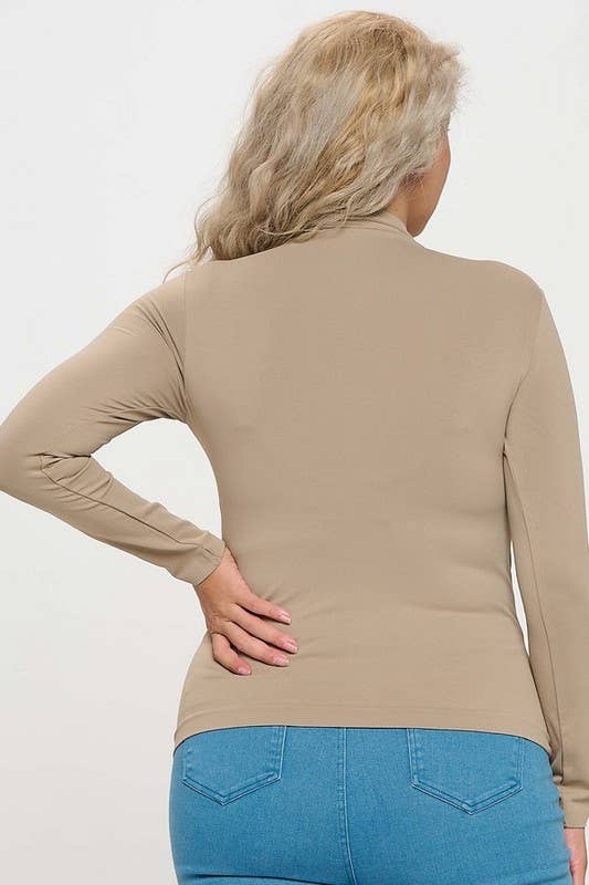 Bare Essential Seamless Mock Neck Long Sleeve Top