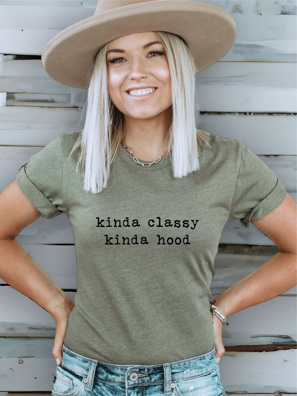 Kinda Classy Kinda Hood Softstyle Graphic Crewneck Tee