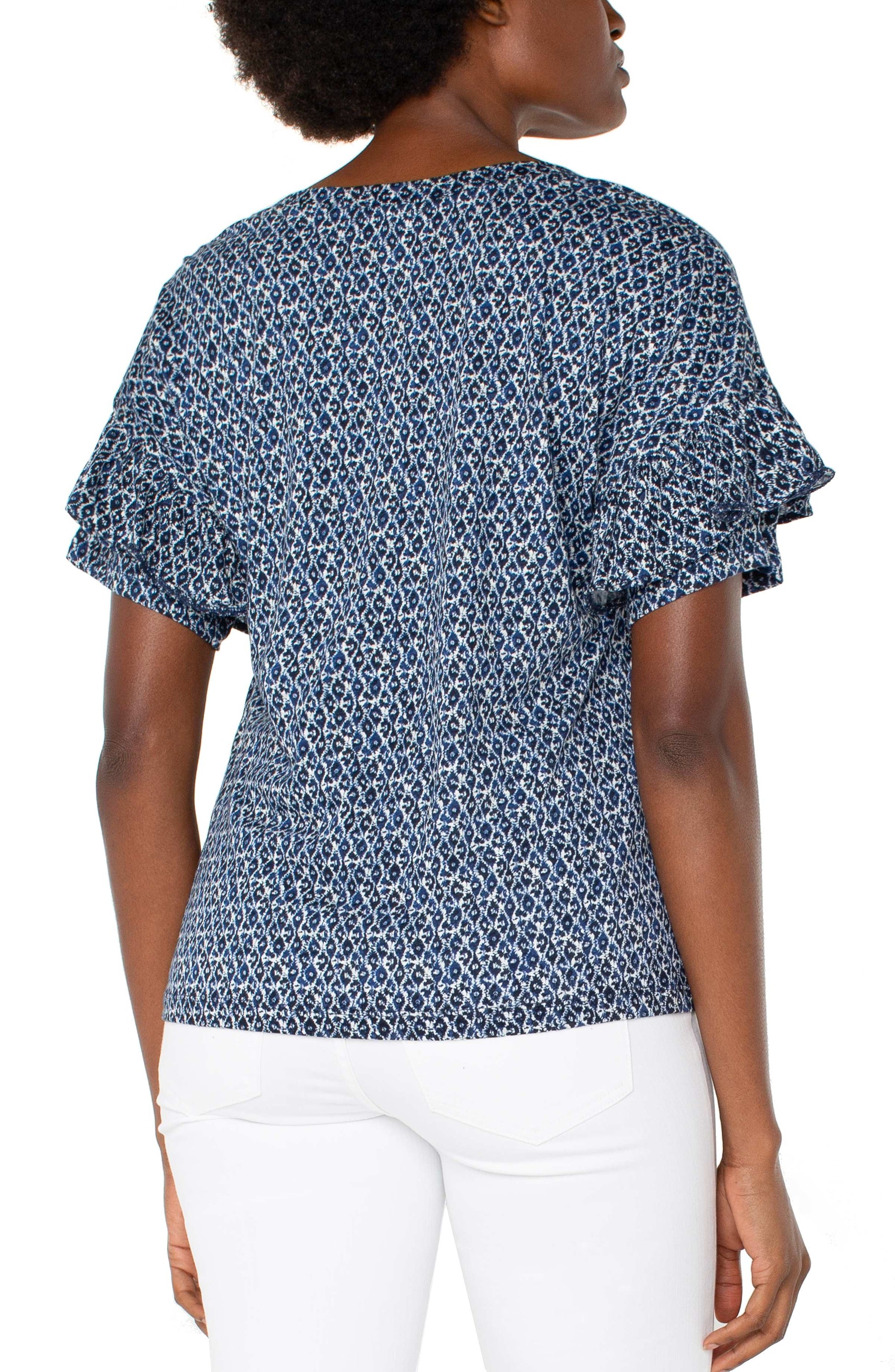 1/2 Sleeve Drop Shoulder with Ruffle back