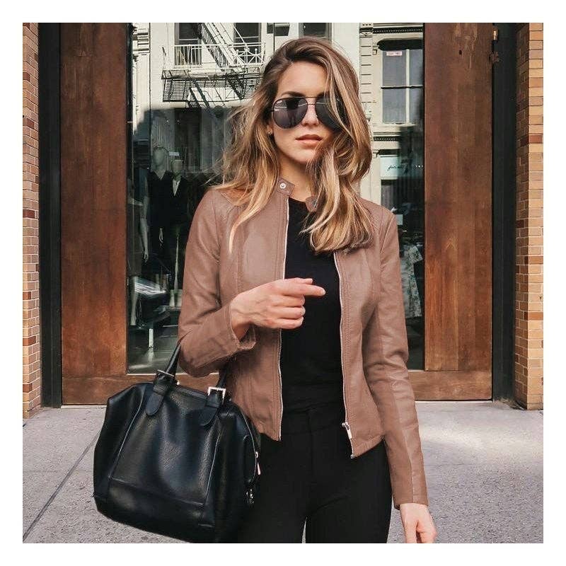 Fashionable Pleather Jacket