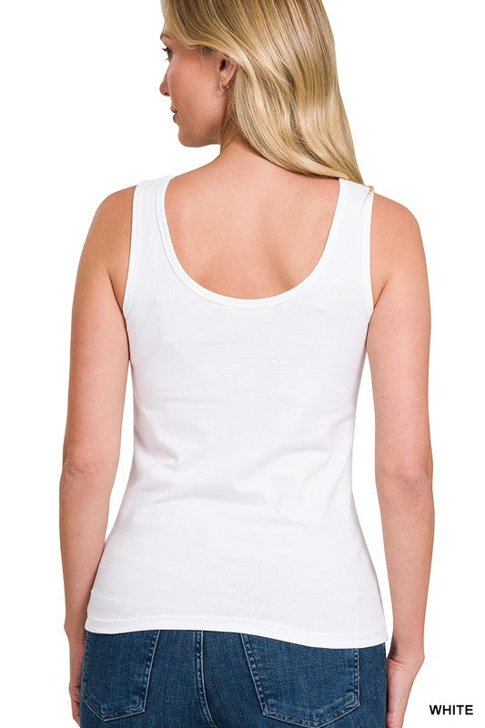 Cotton Tank Scoop Front and Back