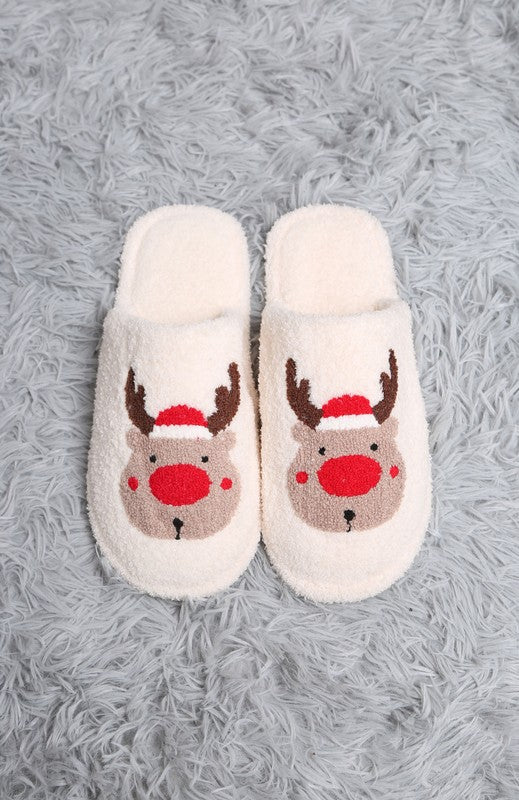 Reindeer Winter Fleece Slipper Collection