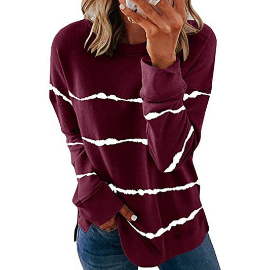 Striped Crewneck Oversized Casual Top