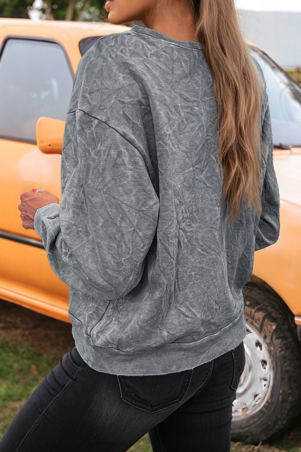 Saved by Grace Mineral Wash Loose Sweatshirt