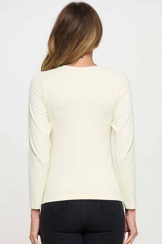 Women's Seamless Round Neck Long Sleeve Top