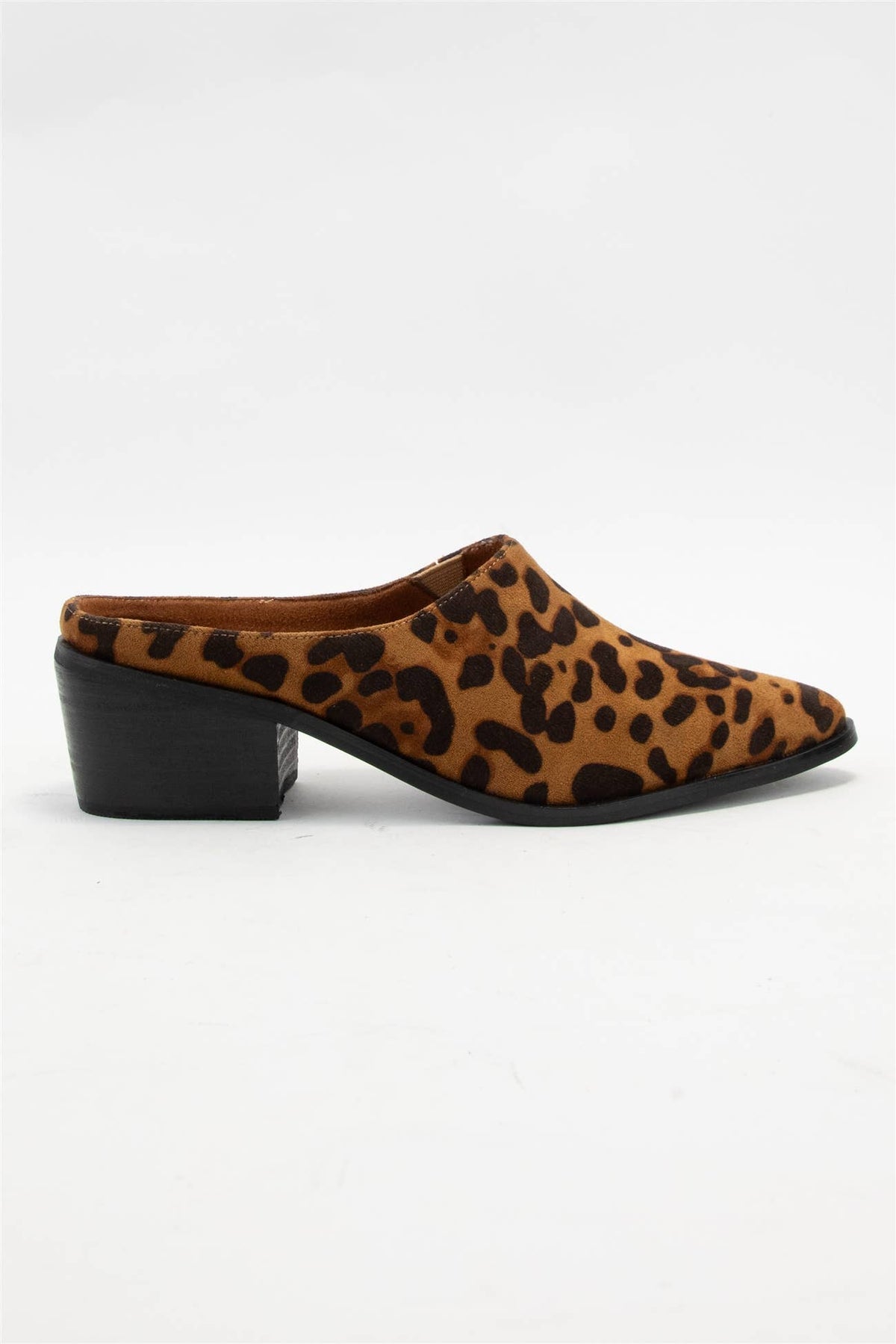 Gina Pointed Toe Mule Bootie with Stacked Heel