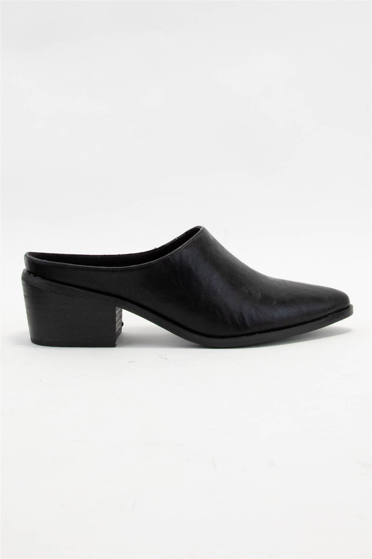 Gina Pointed Toe Mule Bootie with Stacked Heel