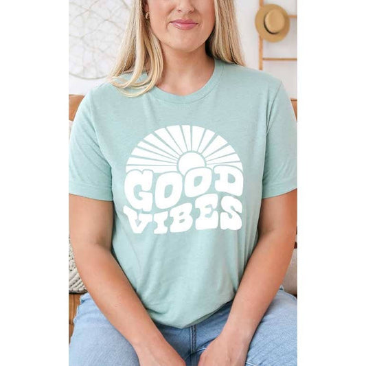 Good Vibes Sunshine Graphic Tee (Purist Blue)