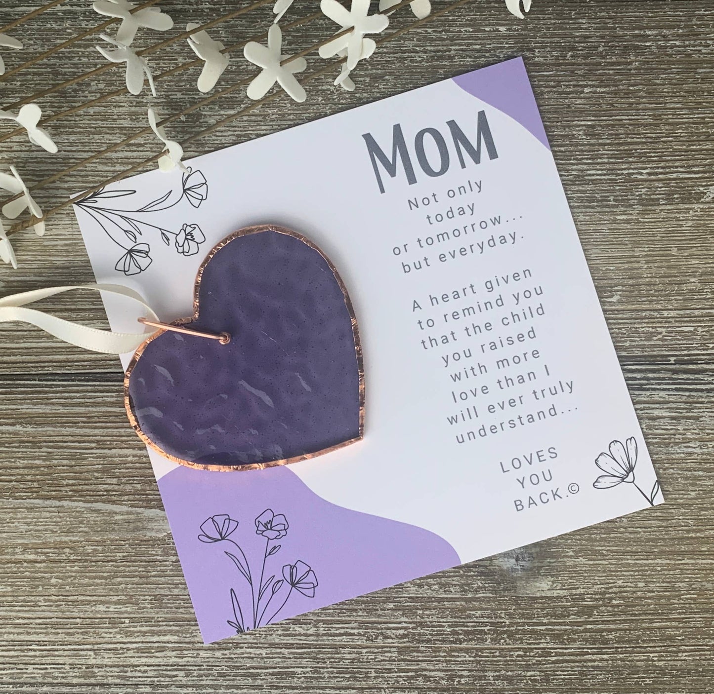 Mom Love You Back: Handmade Stained Glass Heart