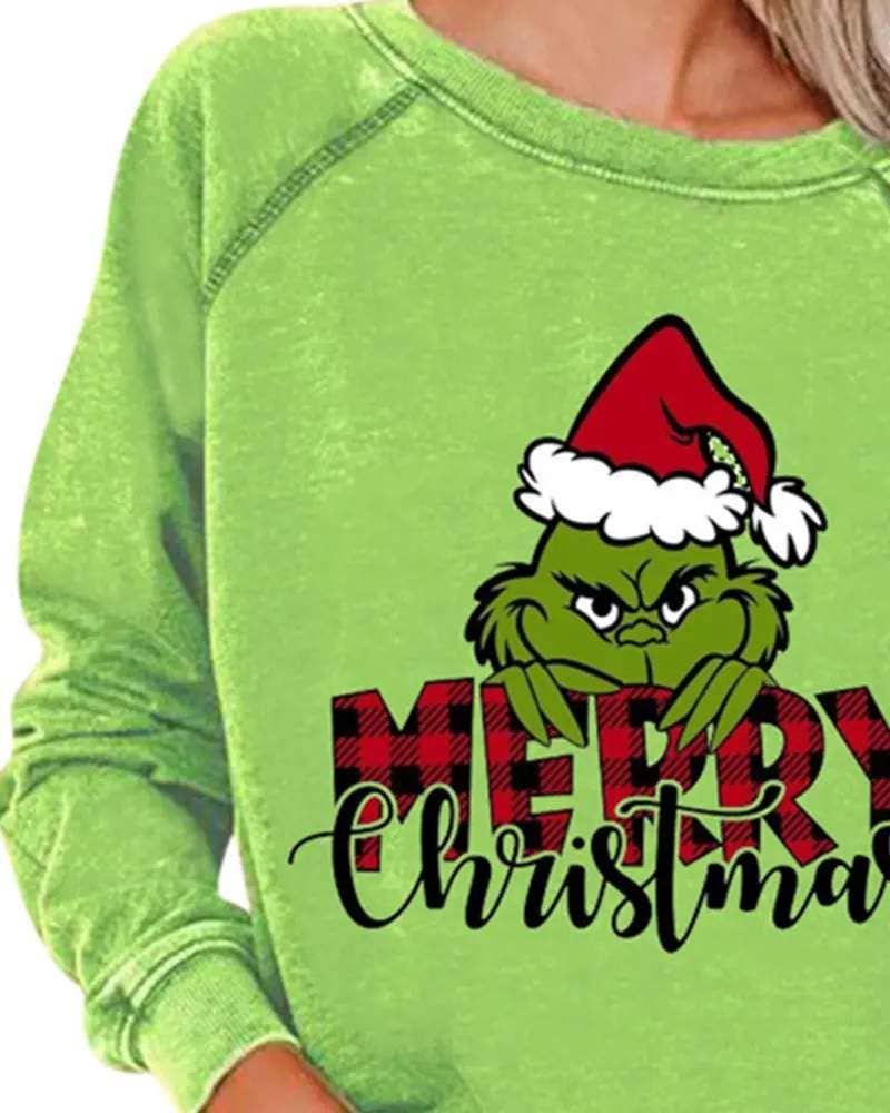 Merry Christmas Grinch Long Sleeve Sweatshirt