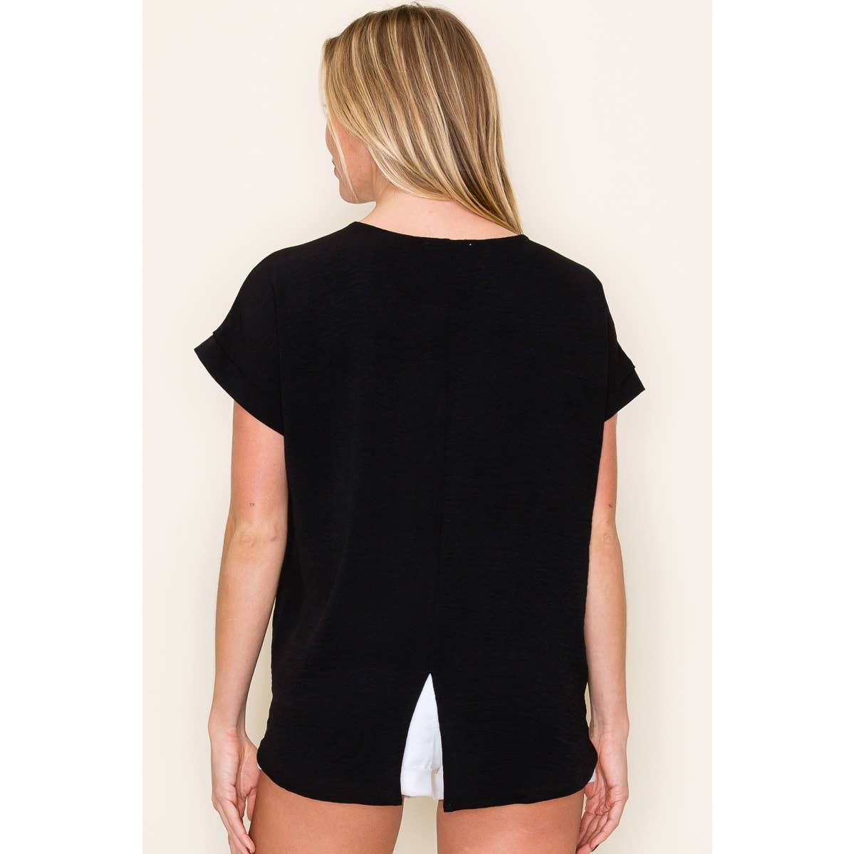 Solid Color Crinkled Top
