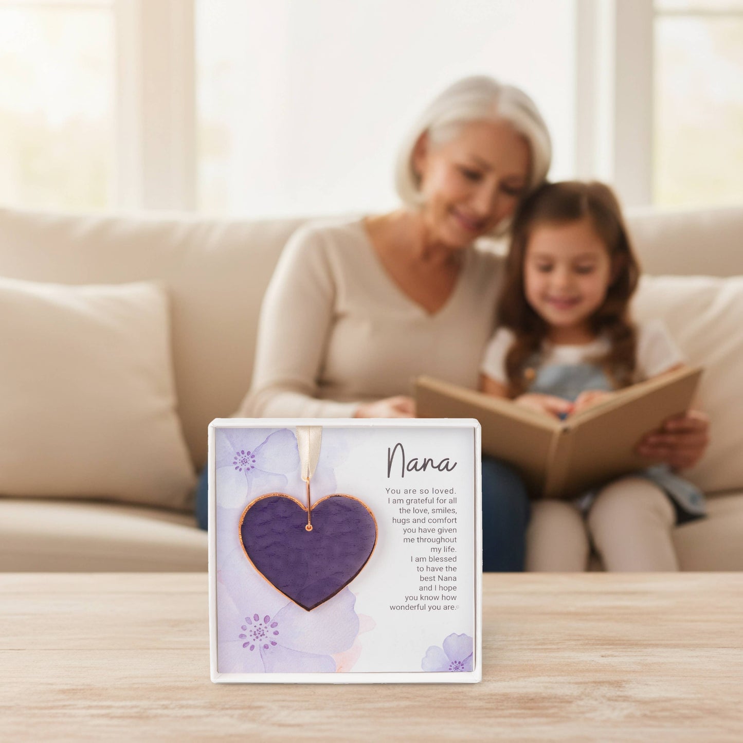 Nana Keepsake Gift – Handmade Stained Glass Heart