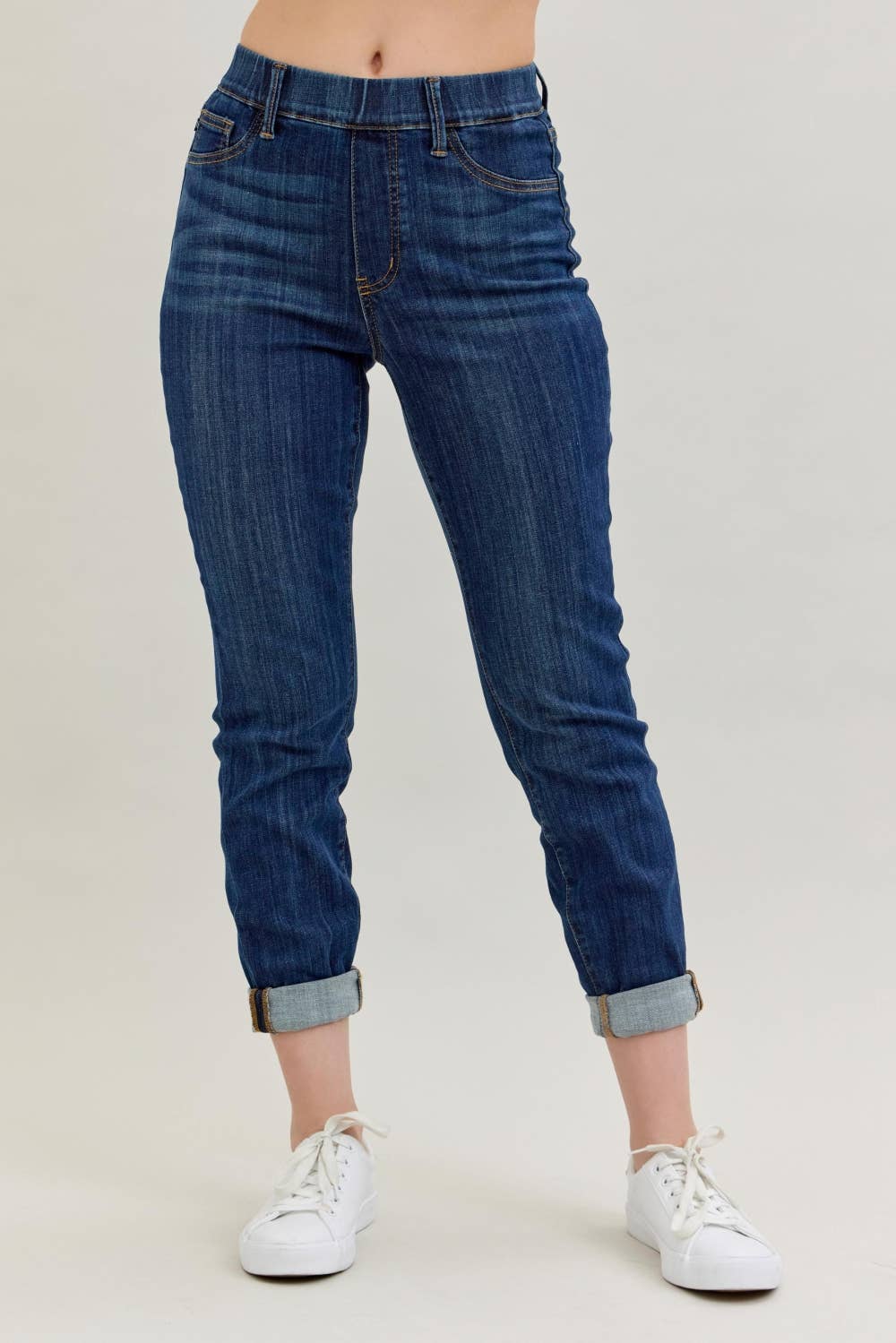 Judy Blue High Waisted Pull-on Double Cuff Slim (28 1/2" to 32" inseam)