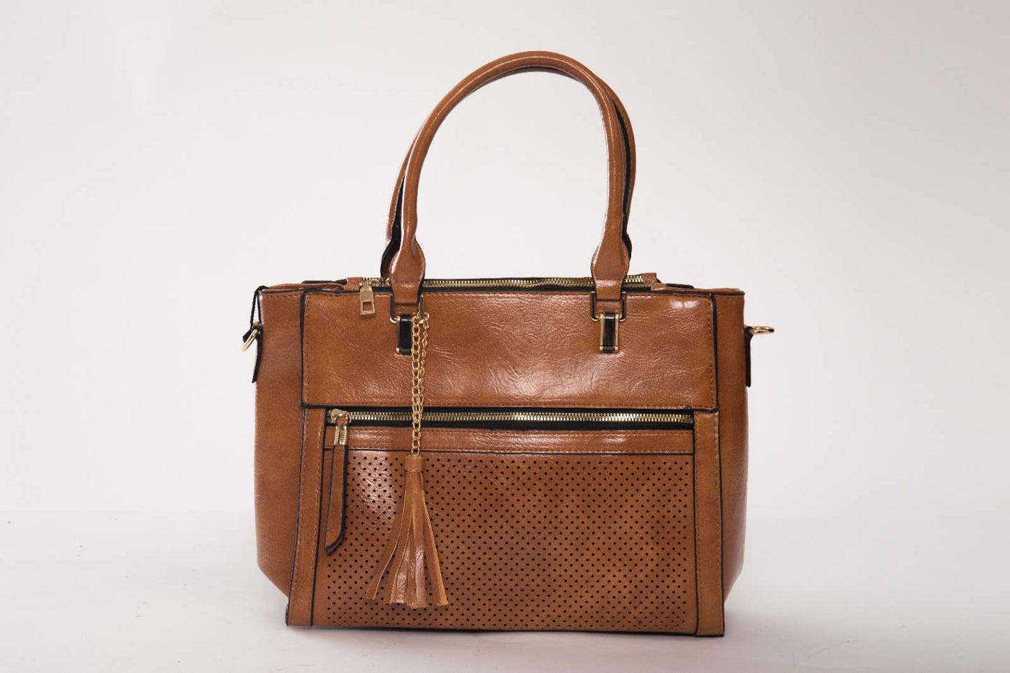 Faux Leather Satchel Bag