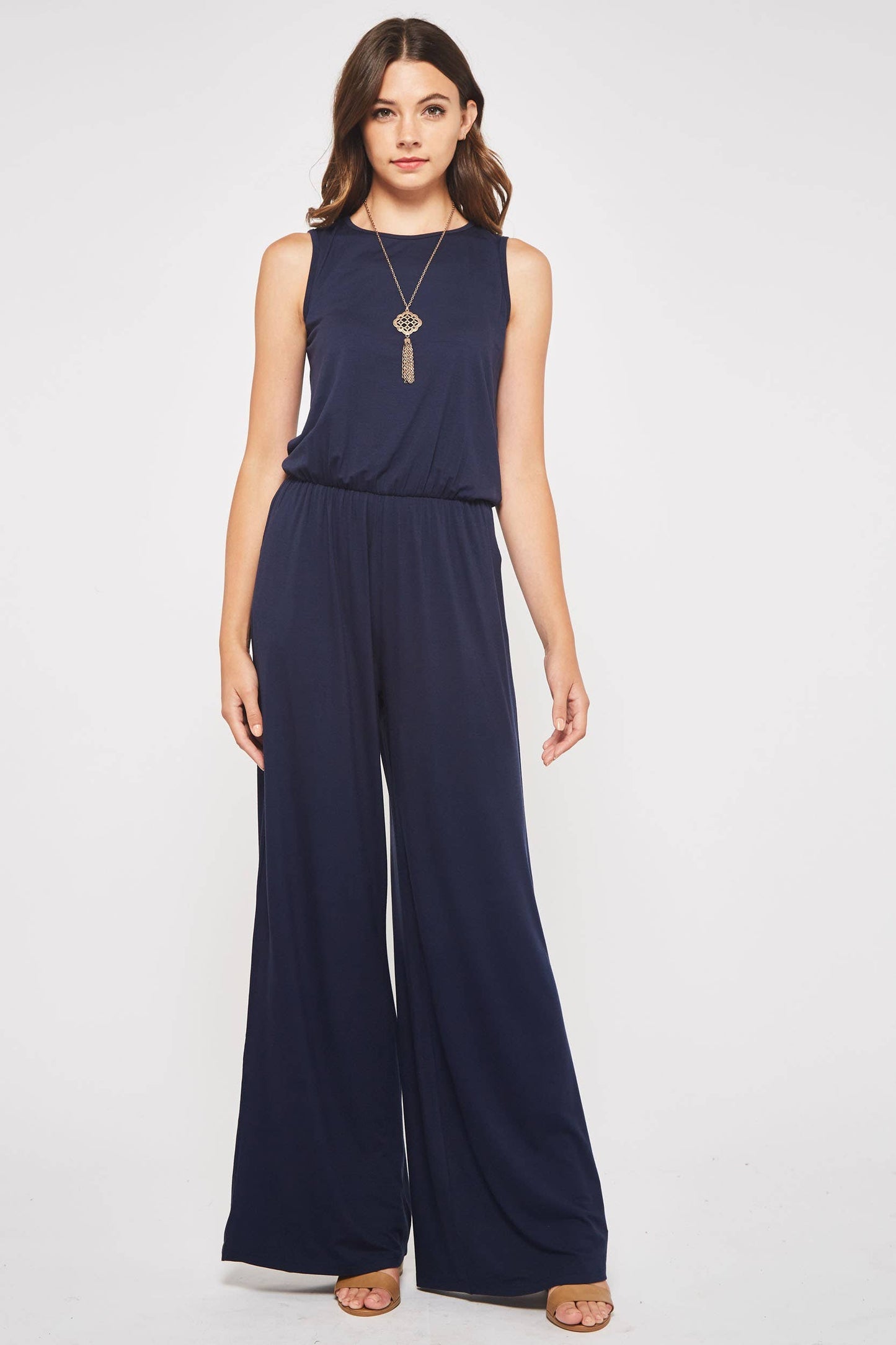 Solid Sleeveless Jumpsuit