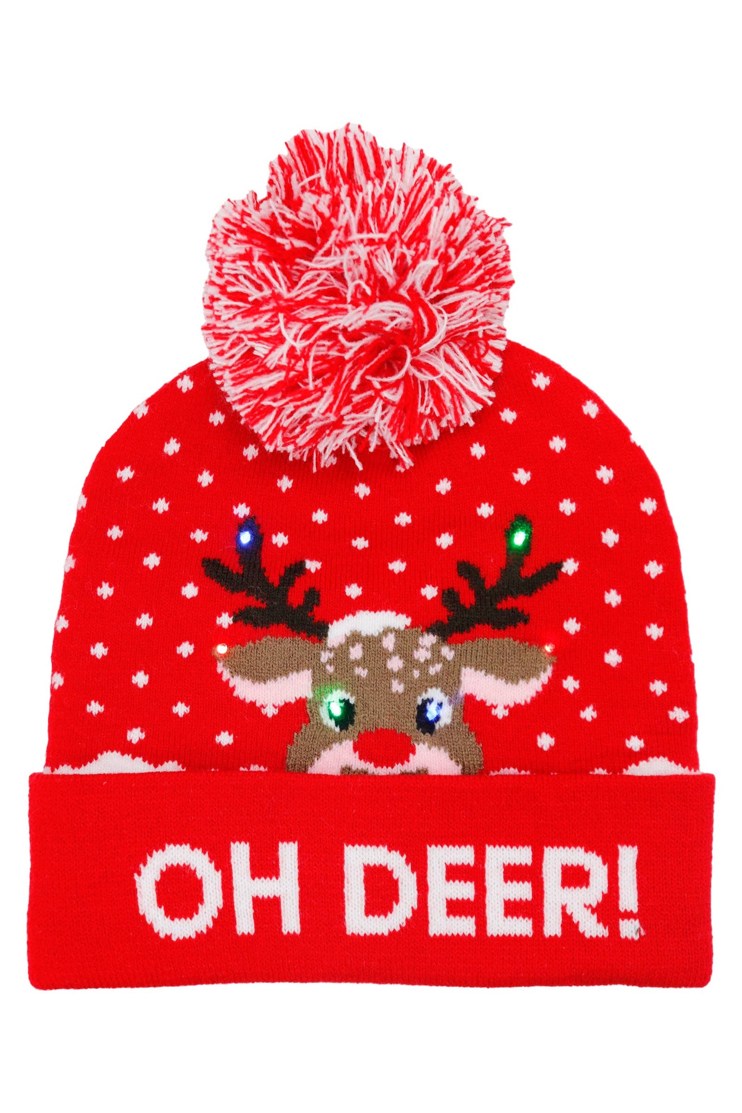 Christmas Festive LED Light-Up Cuffed Beanie