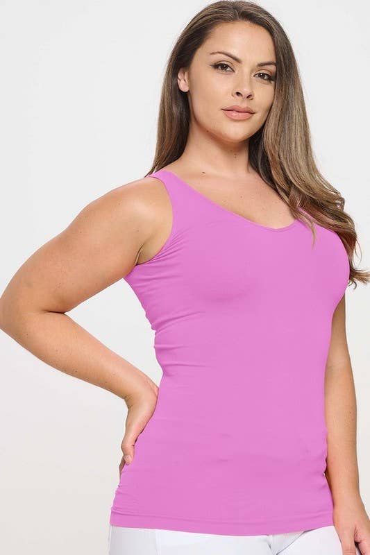 Reversible V or U Neckline Seamless Tank (One Size & Plus Size)