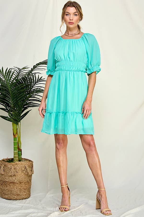 Bohemian Chiffon Smocking Dress