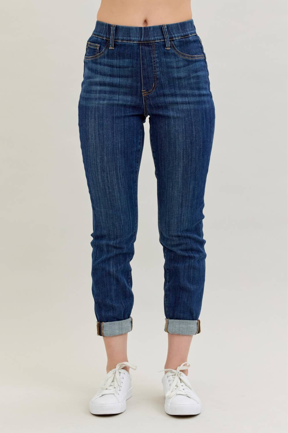 Judy Blue High Waisted Pull-on Double Cuff Slim (28 1/2" to 32" inseam)