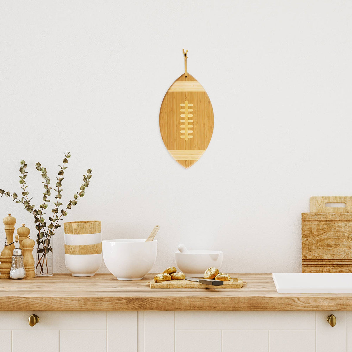 Football Shaped Cutting Board & Charcuterie Serving Tray