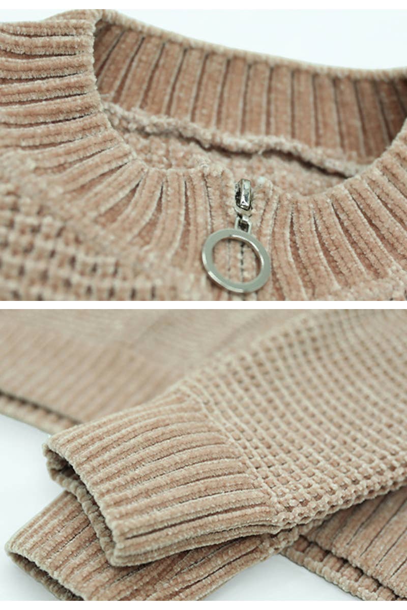 Zip-Up Long Sleeve Cardigan