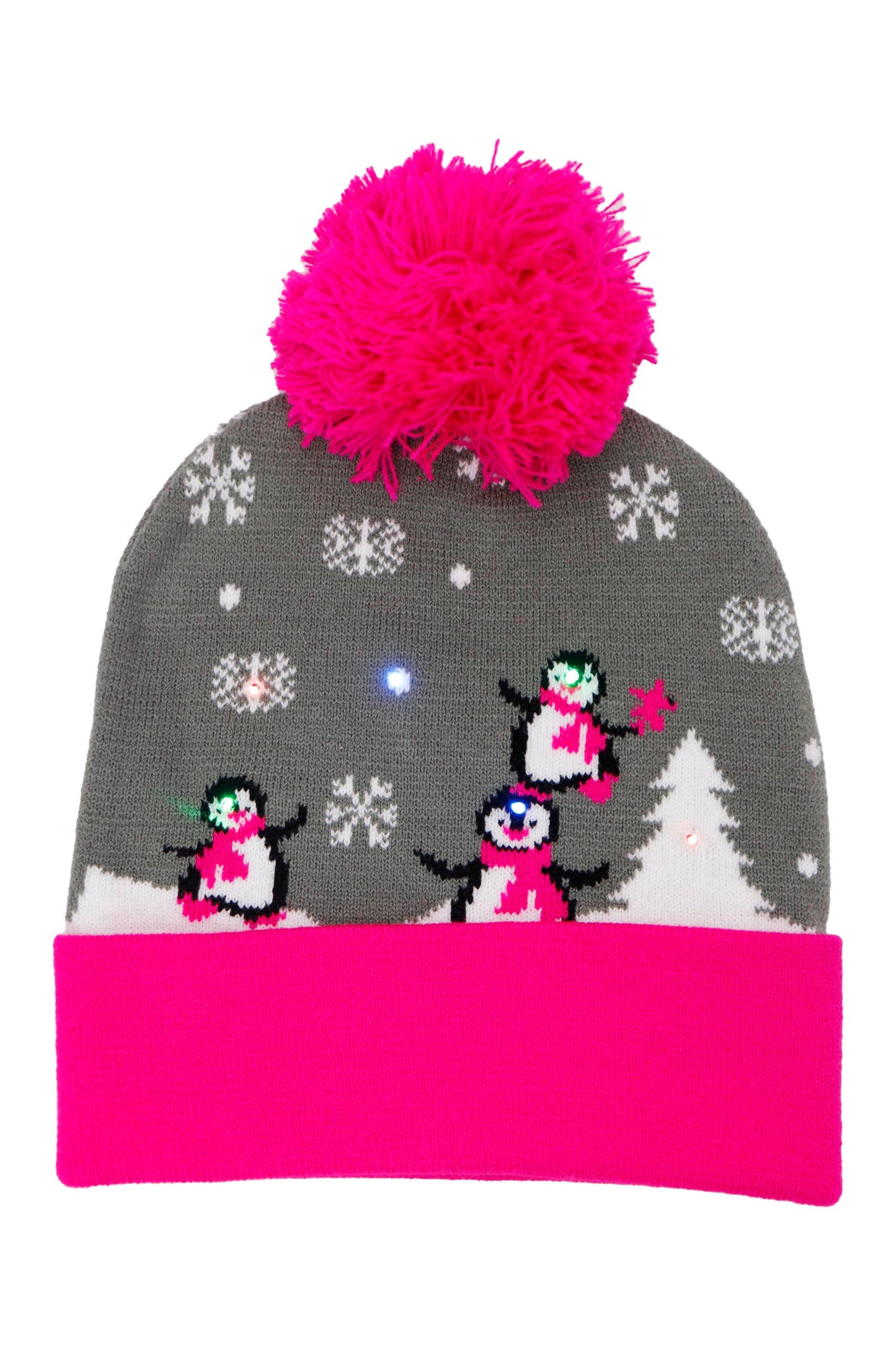 Christmas Festive LED Light-Up Cuffed Beanie