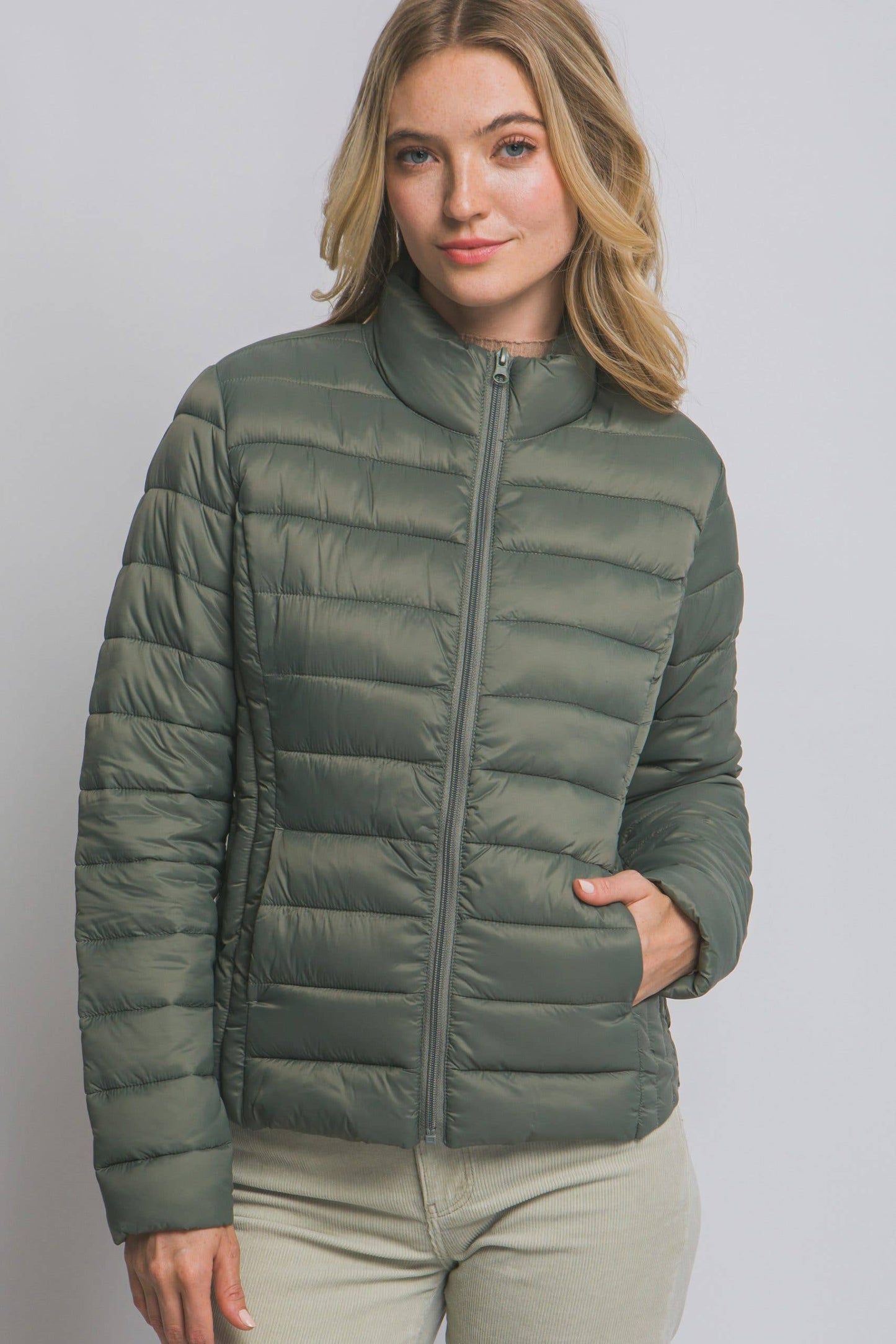 Ultra Lightweight Padded Thermal Zip Up Jacket